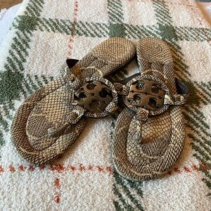 Tory Burch Snake Print Sandals